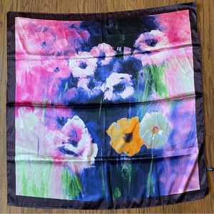 Floral silk blend square scarf